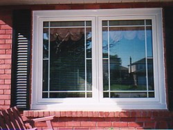 Cat Vinyl Window Aluminum Replacement Supreme Windows This Close Up Shows The Prairie Grill Style On A Pair Of Cat Windows